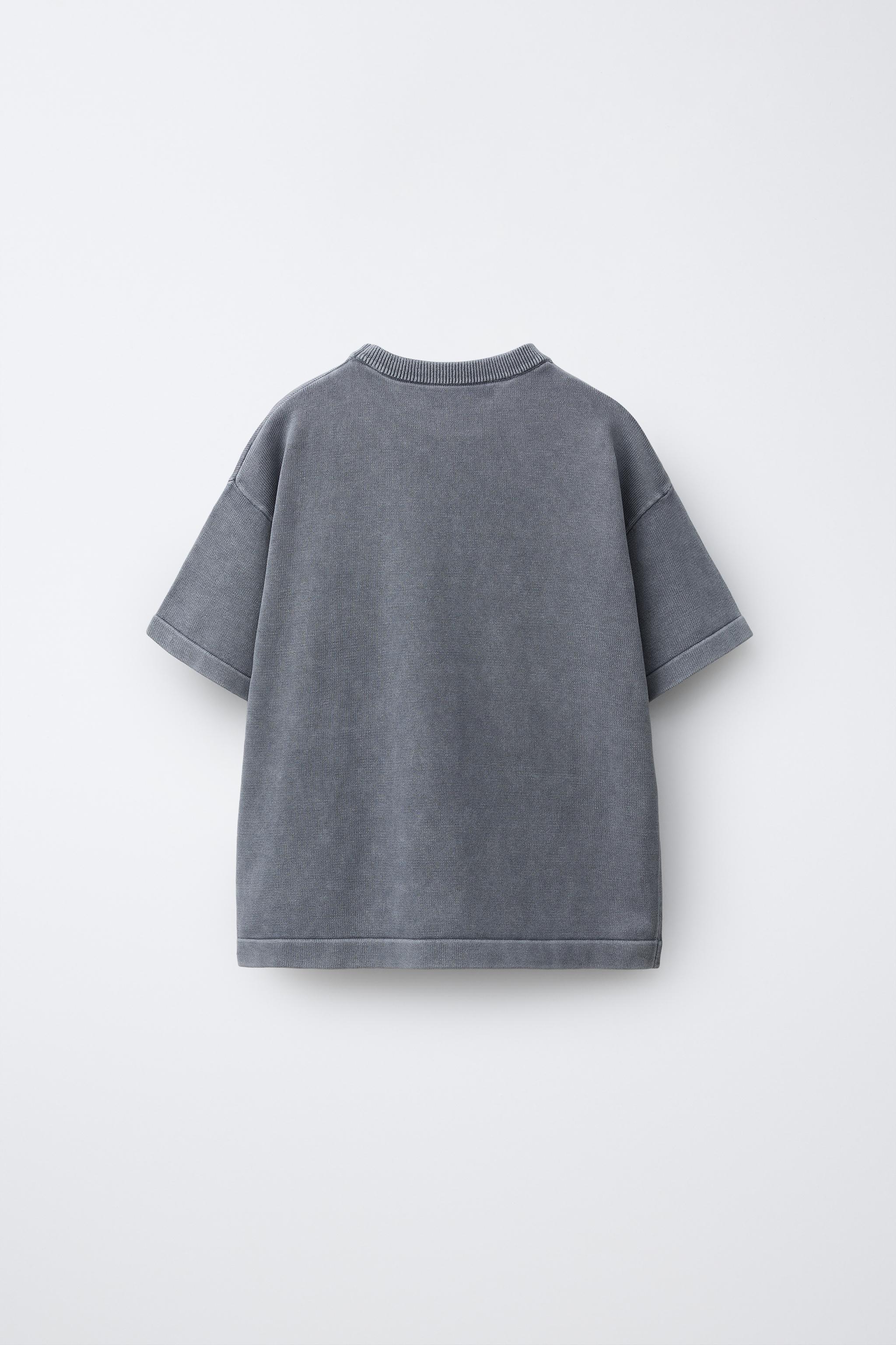 T-SHIRT EN MAILLE EFFET DÉLAVÉ